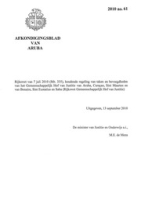 Afkondigingsblad van Aruba 2010 no. 61, DWJZ - Directie Wetgeving en Juridische Zaken