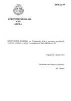 Afkondigingsblad van Aruba 2010 no. 69, DWJZ - Directie Wetgeving en Juridische Zaken