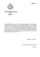 Afkondigingsblad van Aruba 2010 no. 7, DWJZ - Directie Wetgeving en Juridische Zaken