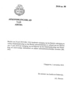 Afkondigingsblad van Aruba 2010 no. 80, DWJZ - Directie Wetgeving en Juridische Zaken