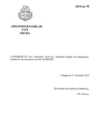 Afkondigingsblad van Aruba 2010 no. 92, DWJZ - Directie Wetgeving en Juridische Zaken