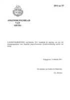 Afkondigingsblad van Aruba 2011 no. 63, DWJZ - Directie Wetgeving en Juridische Zaken