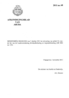 Afkondigingsblad van Aruba 2011 no. 68, DWJZ - Directie Wetgeving en Juridische Zaken
