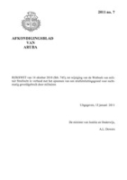 Afkondigingsblad van Aruba 2011 no. 7, DWJZ - Directie Wetgeving en Juridische Zaken