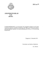 Afkondigingsblad van Aruba 2011 no. 87, DWJZ - Directie Wetgeving en Juridische Zaken