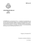 Afkondigingsblad van Aruba 2012 no. 61, DWJZ - Directie Wetgeving en Juridische Zaken