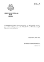 Afkondigingsblad van Aruba 2012 no. 7, DWJZ - Directie Wetgeving en Juridische Zaken