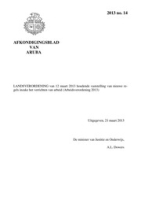 Afkondigingsblad van Aruba 2013 no. 14, DWJZ - Directie Wetgeving en Juridische Zaken