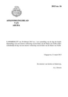 Afkondigingsblad van Aruba 2013 no. 16, DWJZ - Directie Wetgeving en Juridische Zaken
