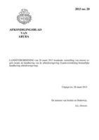 Afkondigingsblad van Aruba 2013 no. 20, DWJZ - Directie Wetgeving en Juridische Zaken