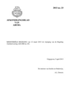 Afkondigingsblad van Aruba 2013 no. 23, DWJZ - Directie Wetgeving en Juridische Zaken