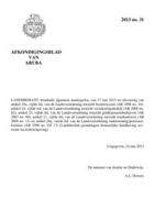 Afkondigingsblad van Aruba 2013 no. 31, DWJZ - Directie Wetgeving en Juridische Zaken