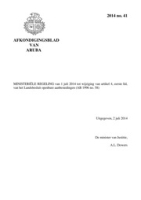 Afkondigingsblad van Aruba 2014 no. 41, DWJZ - Directie Wetgeving en Juridische Zaken