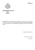 Afkondigingsblad van Aruba 2014 no. 6, DWJZ - Directie Wetgeving en Juridische Zaken