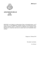Afkondigingsblad van Aruba 2014 no. 8, DWJZ - Directie Wetgeving en Juridische Zaken