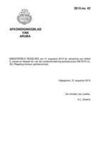 Afkondigingsblad van Aruba 2015 no. 42, DWJZ - Directie Wetgeving en Juridische Zaken