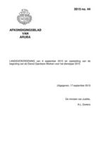 Afkondigingsblad van Aruba 2015 no. 44, DWJZ - Directie Wetgeving en Juridische Zaken