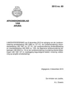 Afkondigingsblad van Aruba 2015 no. 60, DWJZ - Directie Wetgeving en Juridische Zaken