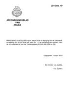 Afkondigingsblad van Aruba 2016 no. 19, DWJZ - Directie Wetgeving en Juridische Zaken