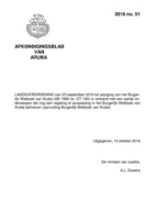 Afkondigingsblad van Aruba 2016 no. 51, DWJZ - Directie Wetgeving en Juridische Zaken