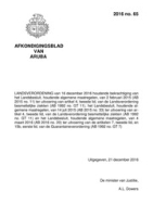 Afkondigingsblad van Aruba 2016 no. 65, DWJZ - Directie Wetgeving en Juridische Zaken