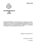 Afkondigingsblad van Aruba 2016 no. 69, DWJZ - Directie Wetgeving en Juridische Zaken