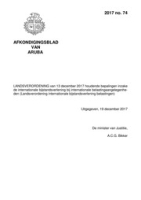 Afkondigingsblad van Aruba 2017 no. 74, DWJZ - Directie Wetgeving en Juridische Zaken