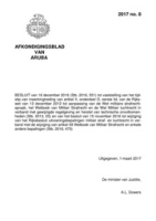 Afkondigingsblad van Aruba 2017 no. 8, DWJZ - Directie Wetgeving en Juridische Zaken