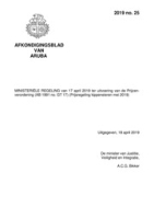 Afkondigingsblad van Aruba 2019 no. 25, DWJZ - Directie Wetgeving en Juridische Zaken