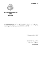 Afkondigingsblad van Aruba 2019 no. 33, DWJZ - Directie Wetgeving en Juridische Zaken