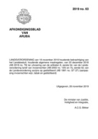 Afkondigingsblad van Aruba 2019 no. 63, DWJZ - Directie Wetgeving en Juridische Zaken