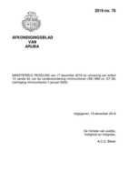 Afkondigingsblad van Aruba 2019 no. 76, DWJZ - Directie Wetgeving en Juridische Zaken