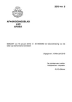 Afkondigingsblad van Aruba 2019 no. 8, DWJZ - Directie Wetgeving en Juridische Zaken