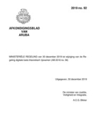 Afkondigingsblad van Aruba 2019 no. 92, DWJZ - Directie Wetgeving en Juridische Zaken