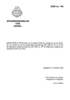 Afkondigingsblad van Aruba 2020 no. 149, DWJZ - Directie Wetgeving en Juridische Zaken