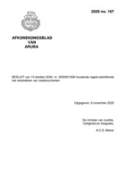 Afkondigingsblad van Aruba 2020 no. 167, DWJZ - Directie Wetgeving en Juridische Zaken