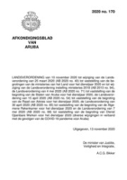 Afkondigingsblad van Aruba 2020 no. 170, DWJZ - Directie Wetgeving en Juridische Zaken