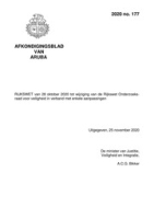 Afkondigingsblad van Aruba 2020 no. 177, DWJZ - Directie Wetgeving en Juridische Zaken