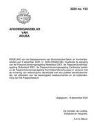 Afkondigingsblad van Aruba 2020 no. 193, DWJZ - Directie Wetgeving en Juridische Zaken