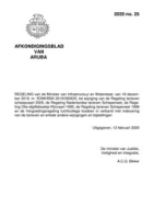 Afkondigingsblad van Aruba 2020 no. 25, DWJZ - Directie Wetgeving en Juridische Zaken