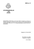 Afkondigingsblad van Aruba 2020 no. 41, DWJZ - Directie Wetgeving en Juridische Zaken