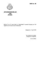Afkondigingsblad van Aruba 2020 no. 56, DWJZ - Directie Wetgeving en Juridische Zaken
