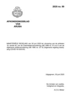 Afkondigingsblad van Aruba 2020 no. 99, DWJZ - Directie Wetgeving en Juridische Zaken