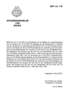 Afkondigingsblad van Aruba 2021 no. 118, DWJZ - Directie Wetgeving en Juridische Zaken