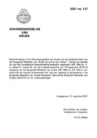 Afkondigingsblad van Aruba 2021 no. 137, DWJZ - Directie Wetgeving en Juridische Zaken