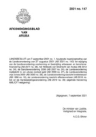 Afkondigingsblad van Aruba 2021 no. 147, DWJZ - Directie Wetgeving en Juridische Zaken