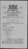 Publicatieblad van Curacao en onderhoorigheden 1877 no. 2, Gouverneur van Curacao en Onderhoorigheden