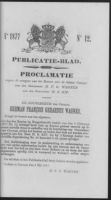 Publicatieblad van Curacao en onderhoorigheden 1877 no. 12, Gouverneur van Curacao en Onderhoorigheden