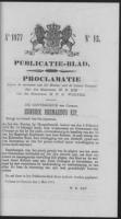 Publicatieblad van Curacao en onderhoorigheden 1877 no. 13, Gouverneur van Curacao en Onderhoorigheden