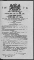 Publicatieblad van Curacao en onderhoorigheden 1877 no. 28, Gouverneur van Curacao en Onderhoorigheden